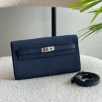 Hermes-Kelly-To-Go-Wallet-Navy-Blue(silver)