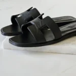 Hermes-Oran-Sandal-Hard-Leather-Black-2