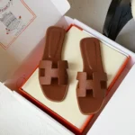 Hermes-Oran-Sandal-Hard-Leather-Brown