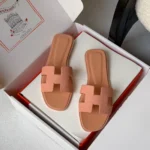 Hermes-Oran-Sandal-Hard-Leather-Coral