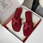 Hermes-Oran-Sandal-Hard-Leather-Crimson