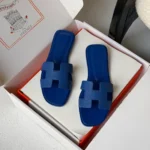 Hermes-Oran-Sandal-Hard-Leather-Dark-Blue