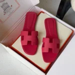 Hermes-Oran-Sandal-Hard-Leather-Hot-Pink