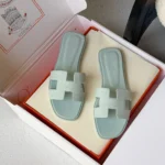 Hermes-Oran-Sandal-Hard-Leather-Light-Blue