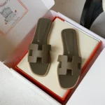 Hermes-Oran-Sandal-Hard-Leather-Olive