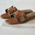 Hermes-Oran-Sandal-Soft-Leather-Brown-Olive
