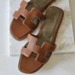 Hermes-Oran-Sandal-Soft-Leather-Brown-Olive-2