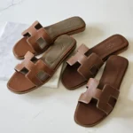 Hermes-Oran-Sandal-Soft-Leather-Browns
