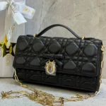My Dior Mini Bag Cannage Lambskin Gold Black