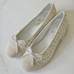 Tweed ballet flats Chanel White