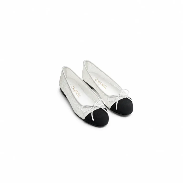 chanel lace Cap Toe Bow Flats
