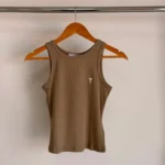 Ami Paris Ami de Coeur Ribbed Tank Top Brown