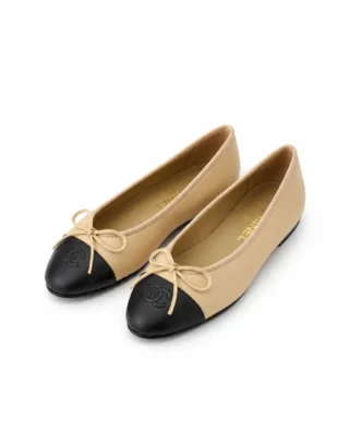 CHANEL Lambskin CC Ballet Flats
