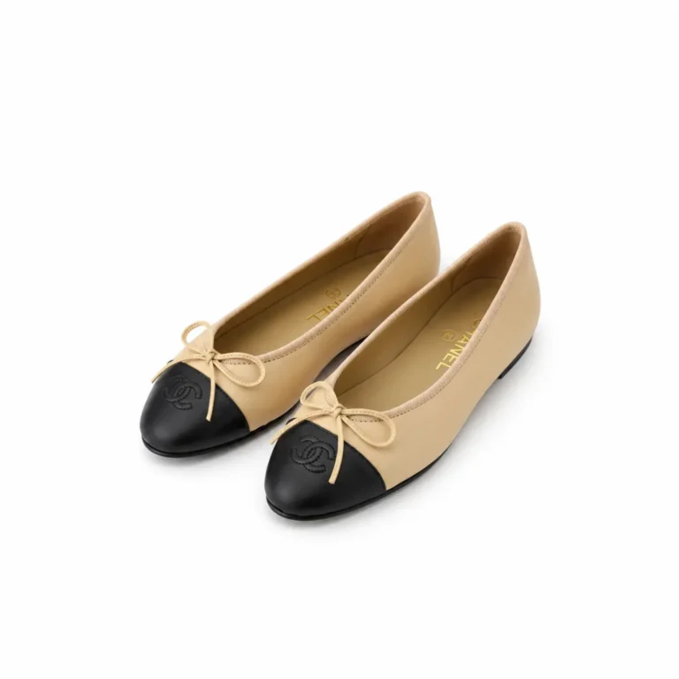 CHANEL Lambskin CC Ballet Flats