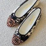 CHANEL Lambskin CC Ballet Flats White Black