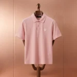 DIOR CD Bee Embroidered Cotton Piqué Polo Shirt Pink 2