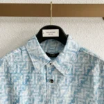 FENDI FF Jacquard Shirt & Shorts Set Light Blue