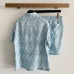 FENDI FF Jacquard Shirt & Shorts Set Light Blue 4