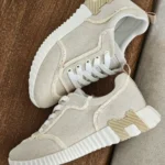 Hermès Bouncing Sneaker in Fringed Canvas Beige