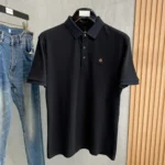 Loro Piana Embroidered Crest Piqué Polo Shirt Black