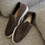 Loro Piana Summer Walk Suede Loafers Brown