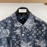 Louis Vuitton Monogram Toile de Jouy Shirt & Shorts Set Navy Blue 2
