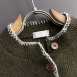 Dior Ribbed Henley Sweater Dark Olive 3