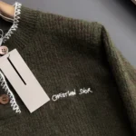 Dior Ribbed Henley Sweater Dark Olive 4