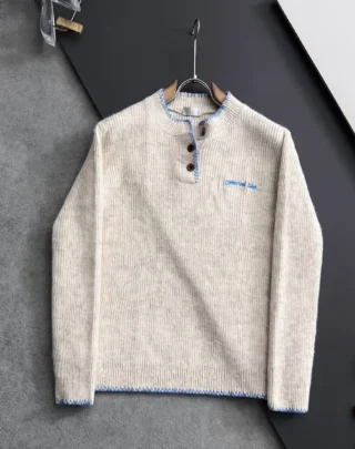 Dior Ribbed Henley Sweater Whtie 2