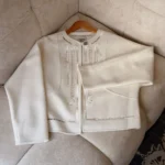 Hermès Embroidered Wool Jacket White