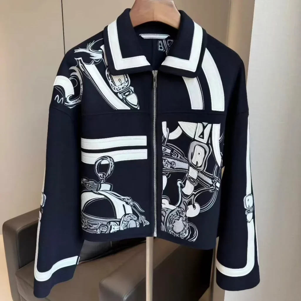 Hermès Equestrian Harness Embroidered Zip Jacket (2)