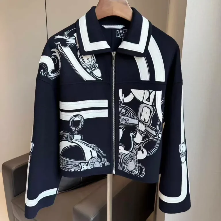 Hermès Equestrian Harness Embroidered Zip Jacket (2)