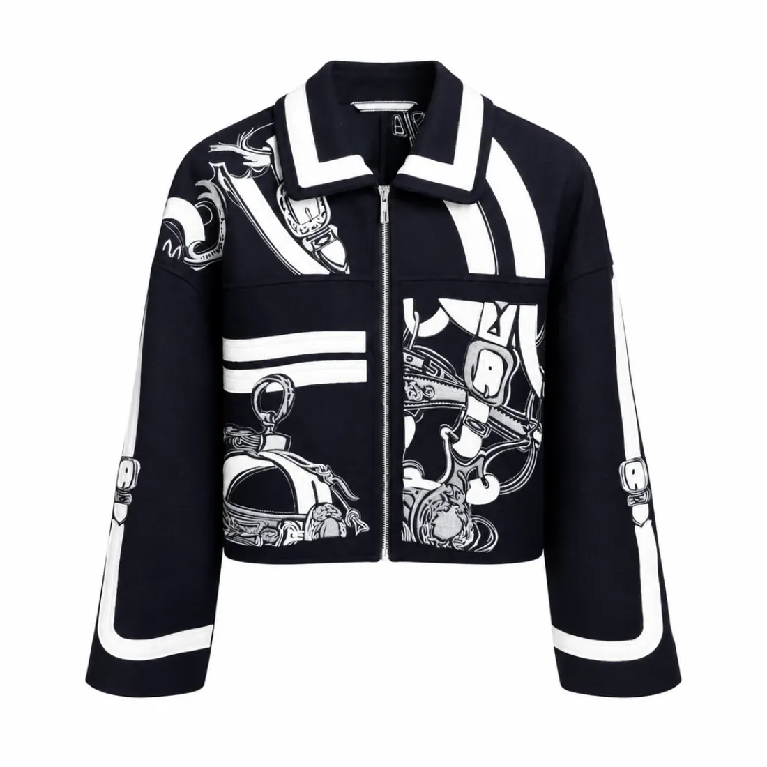 Hermès Equestrian Harness Embroidered Zip Jacket Hermès Equestrian Harness Embroidered