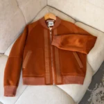 Hermès Harness Motif Leather-Patch Bomber Jacket 1
