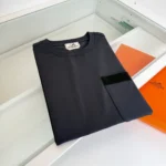 Hermès Leather Detail Pocket T-Shirt Gray