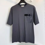 Hermès Leather Detail Pocket T-Shirt Gray 4