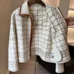 Hermès Mosaic Pattern Embroidered Zip Jacket 1