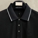 Loewe Anagram Embroidered Polo Shirt Black 3