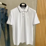 Loewe Anagram Embroidered Polo Shirt White