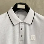 Loewe Anagram Embroidered Polo Shirt White 3