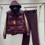 Loro Piana Signature Side-Stripe 3-Piece Tracksuit & Gilet Set Burgundy