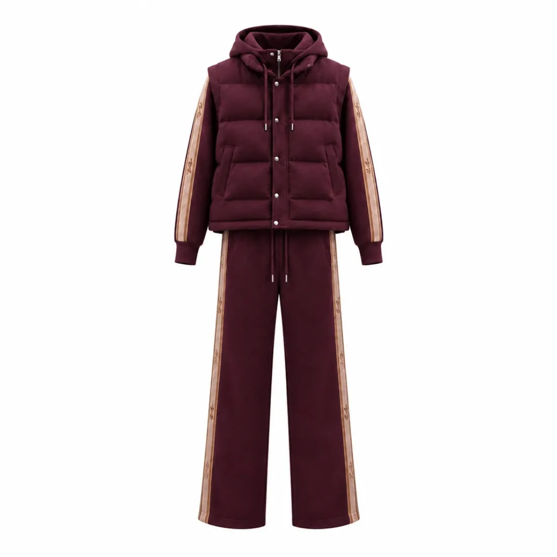 Loro Piana Signature Side-Stripe 3-Piece Tracksuit & Gilet Set Loro Piana Signature Side-Stripe 3-Piece