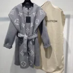 Louis Vuitton Monogram Reversible Belted Coat Gray