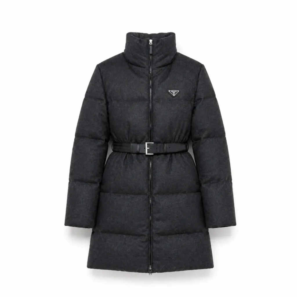 Prada Signature Belted Puffer Coat