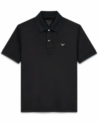 Prada Triangle Logo Piqué Polo Shirt