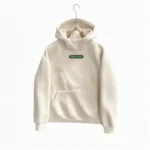 Balenciaga Green Logo Patch Oversized Cream Hoodie