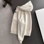 Balenciaga Green Logo Patch Oversized Cream Hoodie