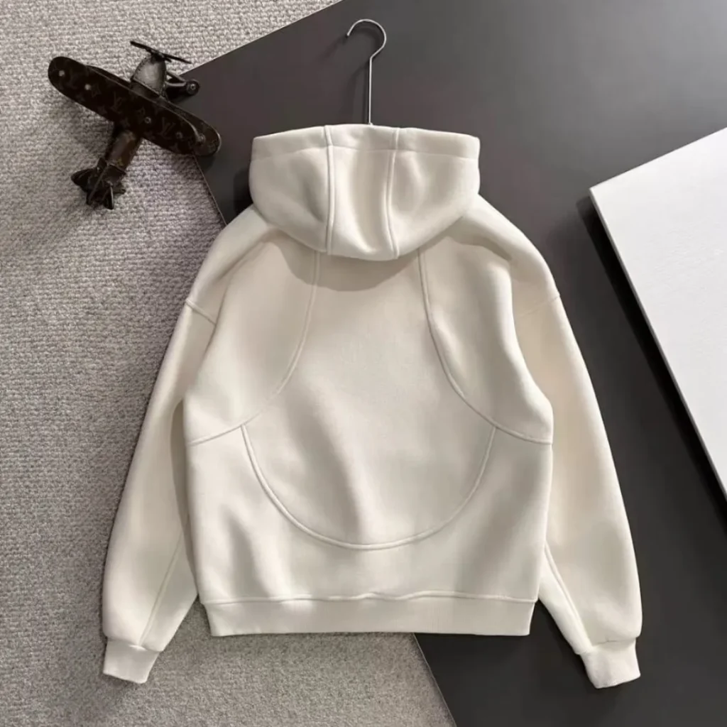 Balenciaga Green Logo Patch Oversized Cream Hoodie