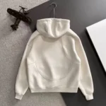 Balenciaga Green Logo Patch Oversized Cream Hoodie