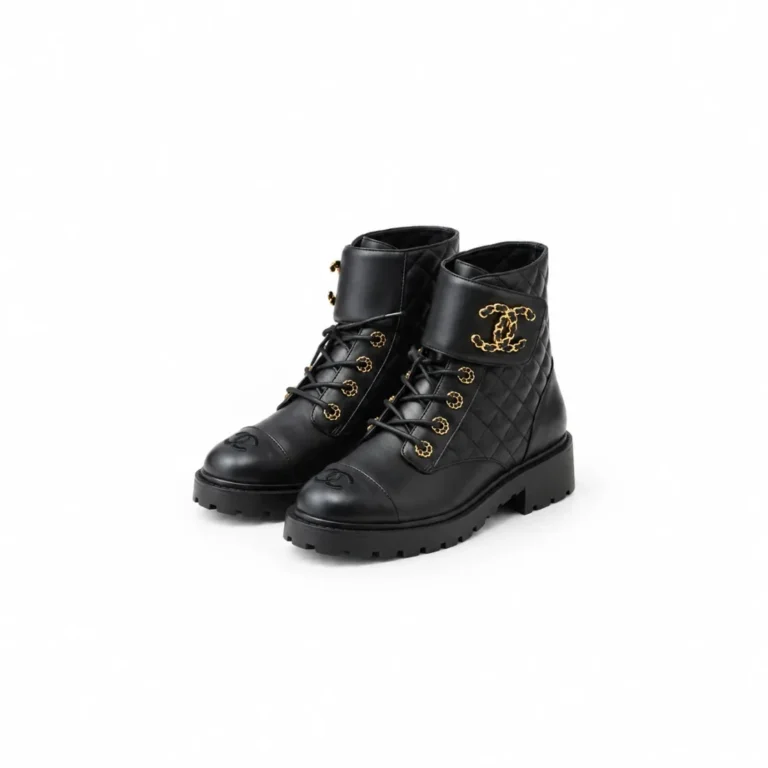 Signature Chanel Quilted Combat Boots